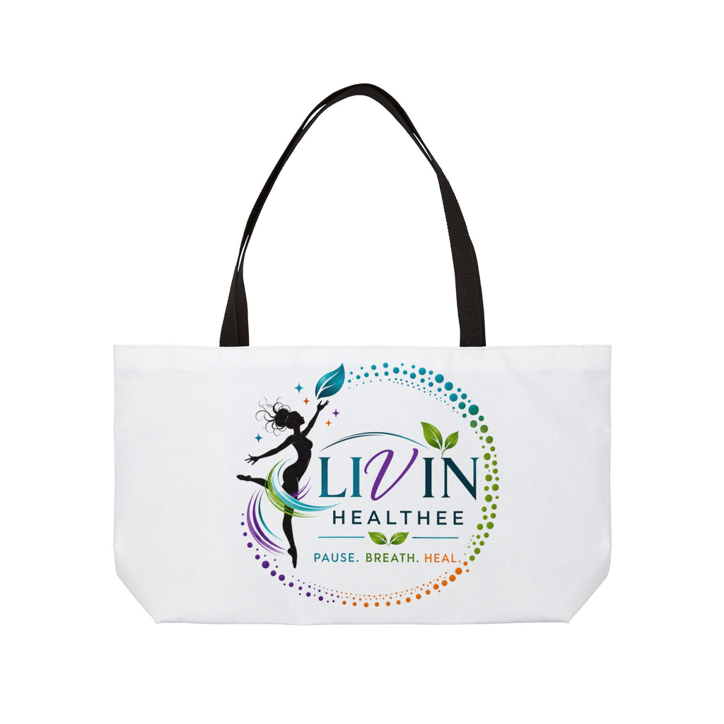 Tote Bag — “LIVIN HEALTHEE” Faith-Based Midlife Wellness Tote for Women