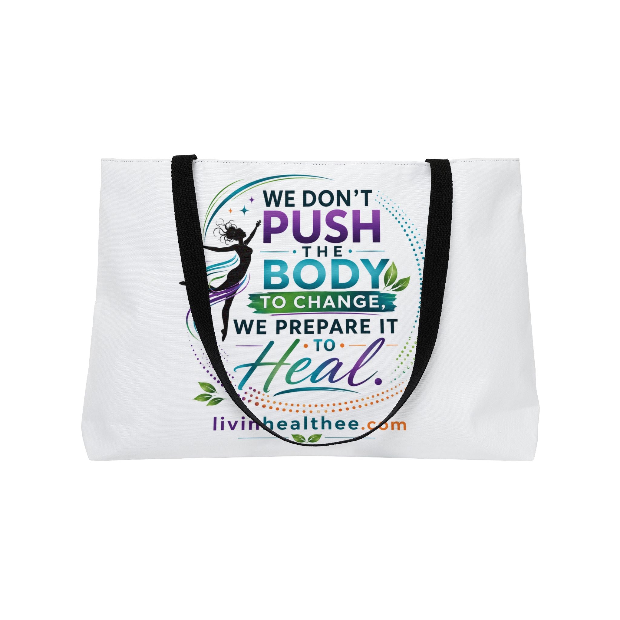 Tote Bag — “LIVIN HEALTHEE” Faith-Based Midlife Wellness Tote for Women
