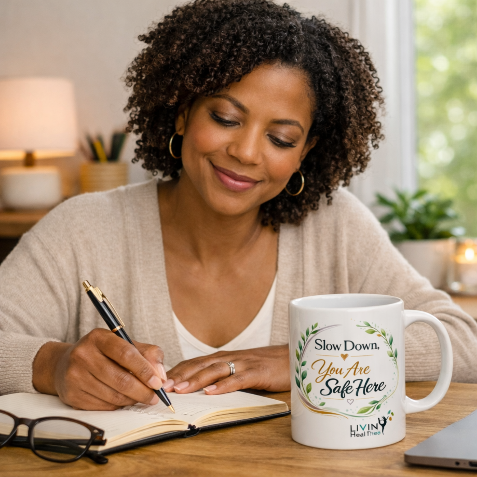 Slow Down You Are Safe Here Mug | Calming Wellness Coffee Mug