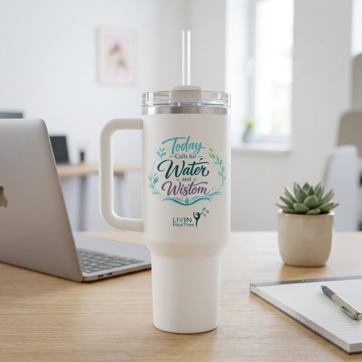 Today Calls for Water and Wisdom Tumbler | Inspirational Self-Care Tumbler