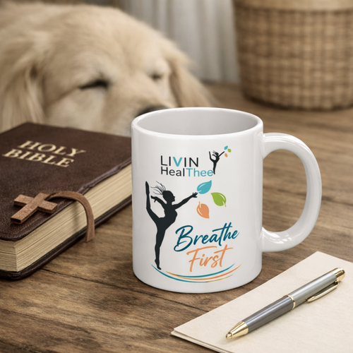 Breathe First Then Decide Mug | Inspirational Wellness Mug for Women