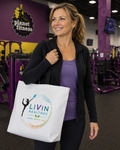 Tote Bag — “LIVIN HEALTHEE” Faith-Based Midlife Wellness Tote for Women