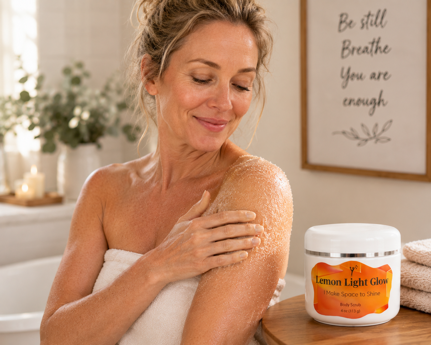 Lemon Light Glow Body Scrub | Nourishing Exfoliating Self-Care Scrub